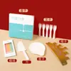 Plato de pastel de cumpleaños, plato de papel desechable, juego de cuchillo y tenedor, plato llano de alta gama con forma de gota, plato nube, vajilla en caja.