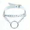 Moda Europea y Americana Transfronteriza Collar de Anillo de Cuero PU Cadena Punk Estilo Urbano Correa de Cuello con Anilla en O Joyería