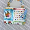 Bolsa Cosmética Linda Azul Caricatura Mini Billetera Algodón Puro Bolsa Pequeña de Tela Auriculares Lápiz Labial Bolsa de Almacenamiento Portátil