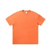 Camiseta de Algodão Puro 300g Tingida com Cera Lavada, Cor Sólida, Manga Curta Solta Casual de Verão, Pesada Respirável Atacado