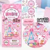 Nuevas pegatinas luminosas Sanrio Jenga 3D en relieve para decoración de escenas, pegatinas decorativas de dibujos animados de cristal tridimensional para cuadernos