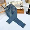 Pantalones Rectos de Nueve Puntos Estilo Camelia Pequeña Fragancia con Adornos de Cristal Cielo Estrellado Jeans Nuevos Primavera 2025