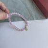 Pulseira de cristal rosa estilo coreano ins anel único Moda Feminina que preserva a cor pulseira pingente dourado de bênção joias atacado
