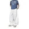 Jeans branco retro americano de cintura alta com perna curva para homens, nova coleção primavera/outono, design high-street, corte solto, efeito emagrecedor, calça wide leg