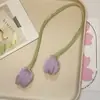 Ins Tecido Tulipa de duas cabeças Flor Acessórios decorativos Saia Roupas Mochila escolar Acessórios pingentes artesanais DIY