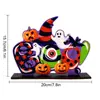 1 Pieza Decoración de Escritorio de Halloween Estilo Festivo Diseño de Calabaza y Sombrero de Bruja Adecuado para Fiesta de Halloween en Interiores