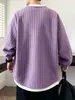 Marca de moda estilo americano, sudadera de dos piezas para hombre, nueva colección de otoño, jersey con bloques de color y cuello en V, corte holgado, talla grande, camiseta de manga larga para hombre