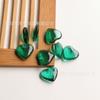 Pendientes de corazón de melocotón con forma de tambor doble de medio agujero de 16-20 mm, collar, colgante, cristal esmaltado, accesorios de joyería DIY