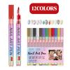 Caneta de Pintura para Nail Art Colorida À Prova d'Água DIY Graffiti Unha Chip 0,5mm Caneta Gancho Alto Brilho Caneta Marcadora Acrílica Única