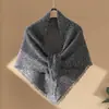 Cachecol triangular de tricô de cashmere, xale e capa para mulheres, macio e amigável à pele, peça de tricô para usar por cima, quente, cor sólida, aquecedor de pescoço e xale