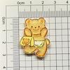 Acrílico Pequeno Fresco Desenho Animado Fofo Patch Urso Manteiga Grampo de Cabelo Broche Fivela de Sapato Material Acessórios de Joalheria DIY