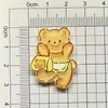 Acrílico Pequeno Fresco Desenho Animado Fofo Patch Urso Manteiga Grampo de Cabelo Broche Fivela de Sapato Material Acessórios de Joalheria DIY