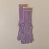 Calcetines de Pilates para mujer, calcetines de yoga de verano finos de media caña, calcetines de cinco dedos, calcetines deportivos transpirables que absorben el sudor, calcetines de baile separadores de dedos