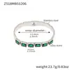 Pulseira de Diamante Colorido Geométrica, Pulseira Empilhável de Aço Inoxidável, Não Desbota, Luxo Leve, Design Elegante, Para Usar com Elegância, Joia de Mão para Mulheres