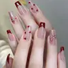 Set de 10 Uñas Azules Ojo de Gato Brillantes Hechas a Mano para una Hija Adinerada, Modernas y Populares, Realza el Cutis y la Elegancia, Uñas Portátiles al por Mayor