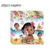 Decoraciones para Fiesta de Aventura Oceánica Moana Más Vendidas Transfronterizas Vasos de Papel Desechables, Platos, Servilletas, Cubiertos y Utensilios