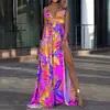Vestido de Primavera 2027 con Estampado de Hojas Nuevas, Elástico en Cuatro Direcciones, Estilo Bohemio, Sin Tirantes, Hombros Descubiertos, Largo hasta el Suelo para Mujer