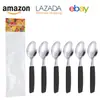 Juego de cubiertos occidentales de acero inoxidable, cuchillo, tenedor y cuchara, mango de PP esmerilado, juego de 24 piezas, cuchillo para bistec, cuchara de postre, tenedor, juego de cuatro piezas