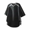 Camiseta de Manga Corta de Seda de Hielo para Hombre Verano Moda Americana Marca Delgada Holgada Secado Rápido Media Manga Camiseta Venta al por Mayor Talla Grande Transfronteriza