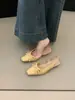 Primer Encuentro con las Medias Zapatillas Cerradas de Estilo Francés para Mujer, con Lazo, Tacón Bajo, Estilo Suave, Sandalias de Primavera