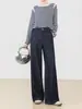 Jeans de Pierna Ancha de Cintura Alta Moda Yanrui para Mujer 2026 Nuevo Estilo Desestructurados Divididos Color Original Pantalones Casuales Pantalones de Mujer Zhengzhou