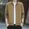 Cardigã com Gola Alta e Manga Longa para Homens, Jaqueta com Gola Alta para Primavera e Outono, Casaco Esportivo Casual da Moda Plus Size para Homens Jovens e de Meia-Idade