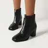 2022 novas botas femininas europeias e americanas para outono e inverno costura zíper frontal botas curtas de cavaleiro botas de salto alto grossas 40-48 botas de comércio exterior