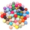 Contas Redondas de Silicone Coloridas como Doces, Acessórios para Corrente de Celular, Contas Redondas Soltas Semi-Acabadas, Contas Redondas Coloridas como Doces, Contas Soltas