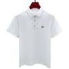 Polo de Calidad Sólida para Hombre LOGO Distintivo Manga Corta Llip Corte Ajustado 2025 Verano Nuevo Alta Gama Europeo Moderno Lujo Ligero