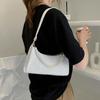 Bolsa de corrente de alumínio da moda transfronteiriça europeia e americana, corrente de ombro com contas, corrente de bolsa de fivela de liga de pérola simples retrô
