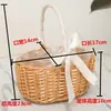 Cesta de flores tejida regalo de agradecimiento cesta de arreglo floral cesta de flores artificiales naturales hechas a mano cesta de almacenamiento de bambú ratán mimbre cesta de mano
