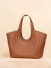 Bolsa Tote Personalizada para Mujer, Bolso Tejido en Relieve de Nuevo Estilo de Gran Capacidad de Moda, Bolso de Hombro Casual, Bolso de Mano para el Trabajo