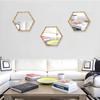 Espejo Hexagonal Retro Francés de Bambú Espejo Decorativo de Pared de Plástico Baño Combinación de Tres Piezas Espejo Espejo de Baño