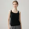 Suave y Versátil~Chaleco Camisola de Cachemir de Color Sólido Nivel Bebé para Mujer, Ropa Interior, Cuello Redondo, Holgado, Sin Mangas, Capa Base de Punto