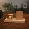 Portalápices de Madera Maciza y Cristal, Luz de Noche, Decoración de Escritorio Feng Shui, Regalo Empresarial Creativo, Regalo de Cumpleaños para Estudiante, Recuerdo