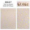 Papel de pegatina para uñas de flor de florete dorado de moda en internet, flor de papel, goma plana, polvo de oro, pegatina de uña de pétalo de dos colores, joyería DH