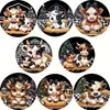 Elegante Set de 8 Piezas de Madera con Encantadores Posavasos Artísticos de Estilo Étnico, Resistentes al Calor y Antideslizantes, Adecuados para Posavasos de Mandala