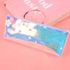 Estuche transparente con láser personalizado con diseño de celebridad de Internet TikTok, bolsa de papelería para chica fresca, cereza y flor, linda bolsa de almacenamiento