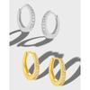 770 Estilo Coreano Diseño de Nicho Estilo Ins Simple Elegante Un Solo Lado Micro Diamante Incrustado Hebilla de Oreja Circular de Plata de Ley S925 para Mujer