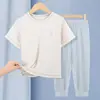 Conjunto de Pijama Delgado de Modal para Niños, Conjunto de Manga Corta para Niños, Ropa de Aire Acondicionado para Niñas, Ropa de Casa de Verano para Niños Mayores para Padres e Hijos