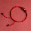 Pulsera de Cuerda Roja de Cinabrio Crudo de Cristal Grande para el Año de Vida de Mujer Tejida a Mano Pulsera de Cuerda de Mano Cuerda Roja de Dragón Cadena de Pie