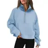 Chamarra de Polar Holgada con Mangas Raglán Estilo Europeo y Americano para Mujer Otoño e Invierno, Sudadera con Media Cremallera y Manga Larga, Talla Europea