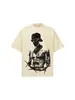 2026 Transfronterizo Justin Bieber Estilo Americano Cuello Redondo Hombros Caídos 300g Lavado Peso Pesado Manga Corta Camiseta Base para Hombre