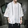 Cardigan de Verano 2024 Nuevo Estilo Chino para Hombre con Bordado de Dragón y Fénix de Siete Mangas Chaqueta Protectora del Sol Estilo Hanfu Japonesa para Hombre
