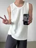 Verano 2025 Nuevo Estilo Estilo Perezoso Casual Holgado Camiseta sin Mangas con Agujeros Chaleco Sudoroso Chaleco de Color Puro para Hombre Ropa Interior