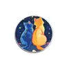 Broche Desenho Gato Lua e Estrela, Broche Fofo Estilo Japonês, Acessório Criativo para Bolsa, Alfinete, Pequeno Presente