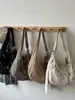 Bolsa Transversal de Menina Fofa Estilo Preguiçoso Bolsa Feminina Nova Bolsa Tote de Ombro Grande Capacidade Bolsa de Ombro para o Dia a Dia com Múltiplos Bolsos Plissada