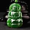 Venta al por mayor de fábrica imitación jade Hetian Jade Colgante de Guanyin Material de Mongolia Exterior Colgante de Buda sonriente Maitreya verde espinaca Collar de Bodhisattva
