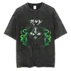 Camiseta Bleach Lavada Anime Harajuku Streetwear Gráfica Vintage