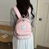 Alto Valor Estético, Nuevo Versátil Estilo Coreano Lindo Lunares Conejo Simple Dulce Gran Capacidad Mochila Casual de Viaje para Mujer